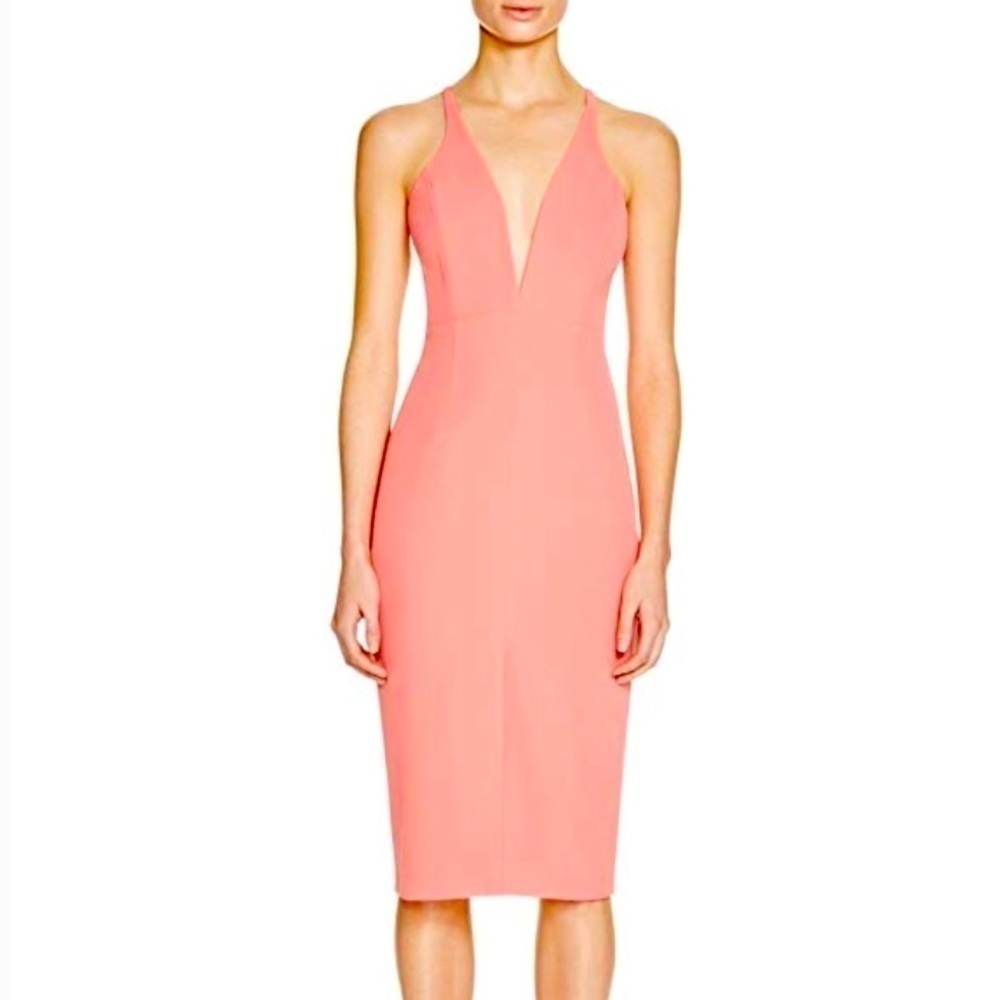Bardot Pink Sleeveless Midi Cocktail Dress Size 10